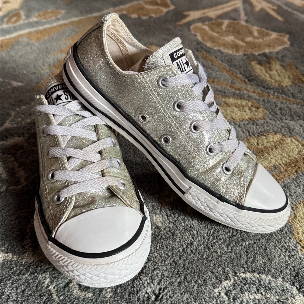 Converse All Star Silver Sparkle Sneakers